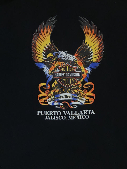 00s Harley Davidson Legends Are Forever Puerto Vallarta Motorcycle T-Shirt(XL)