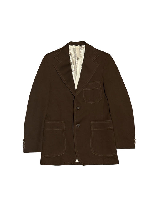 70s Levi's Leisure Suit Jacket-Panatela Brown Sport Coat Blazer (L)